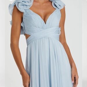 Mac Duggal Ruffle Tiered Cut Out Chiffon Gown size 8 67911 POB